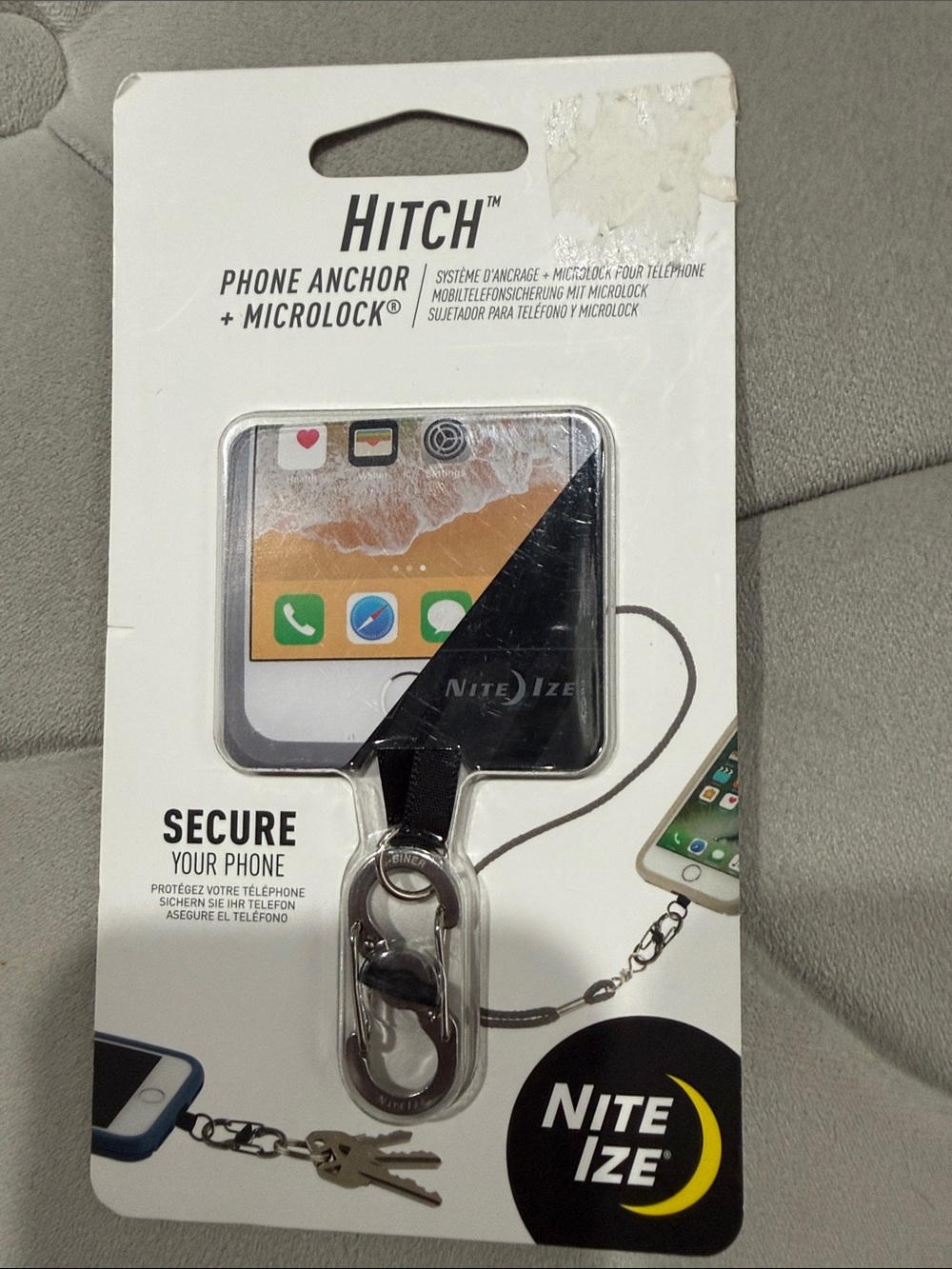 Hitch Phone Anchor + MicroLock Phone Tether - Black